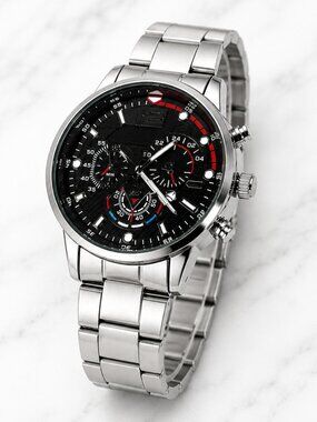 WA-08--Luxury Men's Stainless Steel Business Quartz Watch